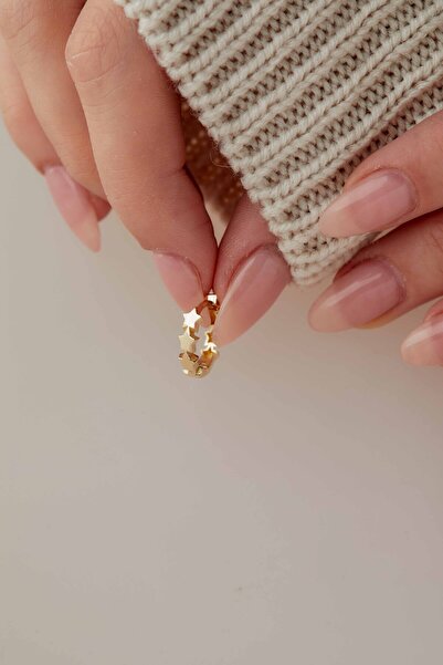 Kolyecik 14 Ayar Altın Yıldız Halka Küpe