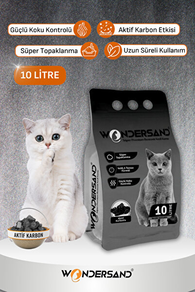 wondersand AKTİF KARBON SÜPER PREMİUM KEDİ KUMU 10 LT