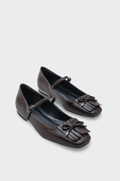 Capone Outfitters Kelsy Blunt Toe Tasseled Short Heeled Women's Ballerinas