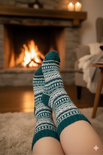 magıcgrange Wool Knitted Ethnic Patterned Unisex Socks |   Warm, Comfortable and Original Winter Style |