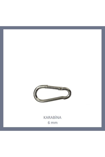 Adilon Galvanizli Karabina, 6 mm, Askı, Çengel, Kanca, Anahtarlık (4 Adet)