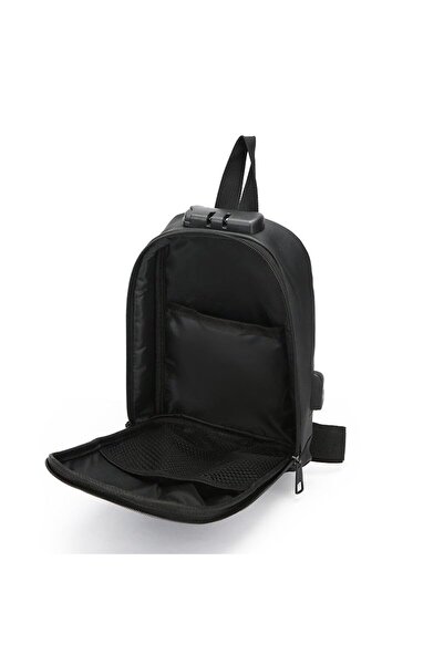 Generic Crossbody Anti-Theft Waterproof Backpack, Daily Chest Bag with USB Charger, Suitable for iPad 9.7 In