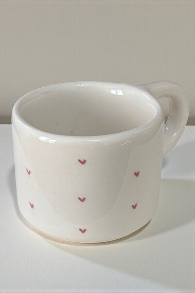 YUUGI CERAMIC كوب سيراميك مصنوع يدويًا، كوب على شكل قلب وردي صغير، كوب 200 مل...