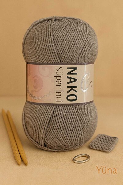 NAKO Süper İnci %25 Yün El Örgü İpi 2000 Vizon