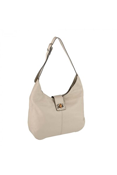 AZZURA Geanta Emerald, din piele 100% naturala gris deschis