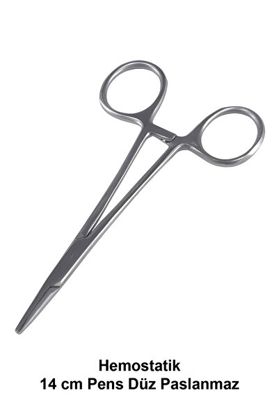 ATEL-SAN Hemostatik 14 cm Pens Düz Paslanmaz