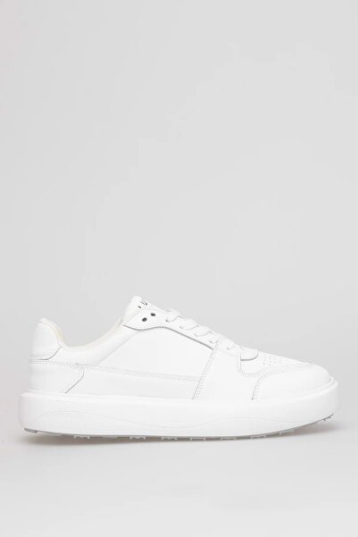 Lufian Mateas Men's Genuine Leather Classic Sneaker White