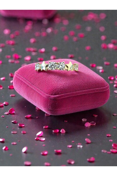 Mia Exclusive Seri Modern Günlük Zarif Işıltılı Yıldızlı Design Tamtur Yüzük