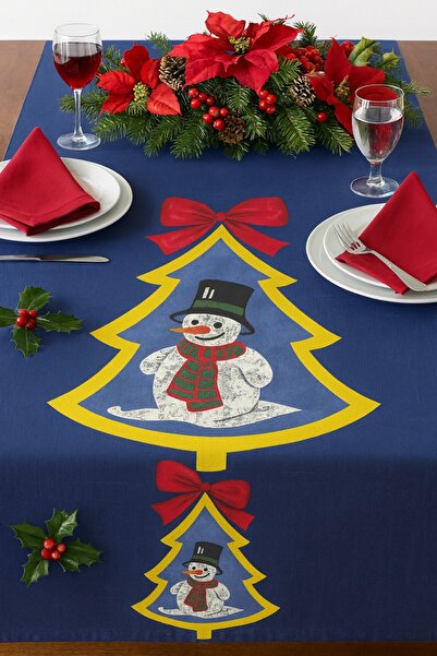 Hitexbau BLUE TABLECLOTH WITH BELLS 180*140