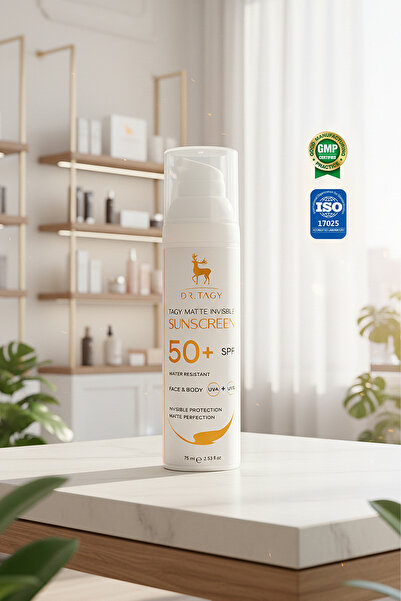 DR TAGY واقي شمسي للوجه بعامل حماية من الشمس SPF 50 عالي الحماية ومضاد للشيخو...