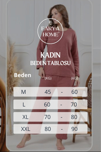 Farya Home Σετ πιτζάμες με μακρυμάνικο πλεκτό χειμωνιάτικο ριγέ σχέδιο