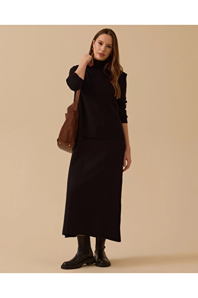 SCL Uzun Kollu İki Parça Triko Elbise Takım