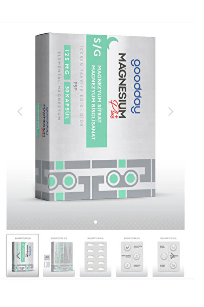 goodday Magnesıum S/g Bisglisinat Sitrat & P5p Besin Takviyesi Elementel Magnezyum 30 Kapsül