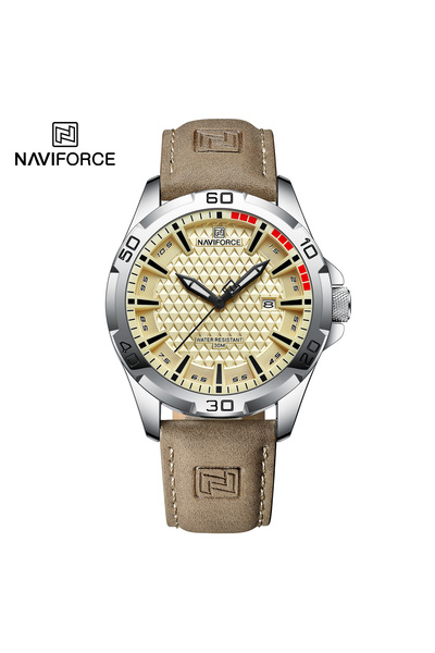 Naviforce ساعات يد رياضية مقاومة للماء من SYLBN NAVIFORCE للرجال بسوار من الج...