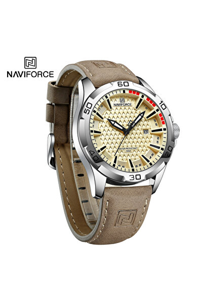 Naviforce ساعة SYLBN للرجال كاجوال رياضية عسكرية كوارتز تقويمية للرجال للأعمال والجلود والماء