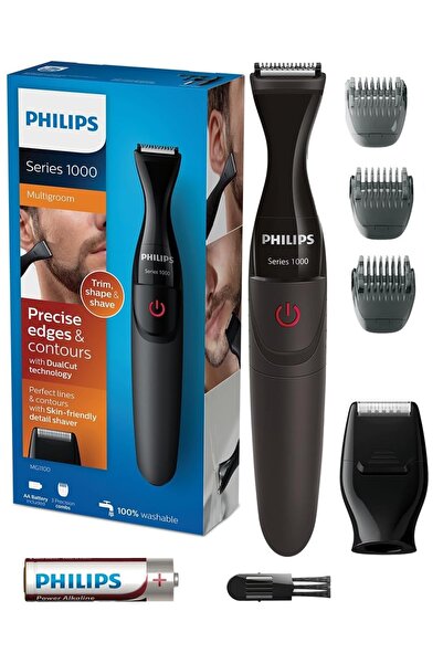 Philips MG1100/16 Precision Beard Trimmer - Ultra Precision, 3 Washable Precision Combs, AA Battery Included