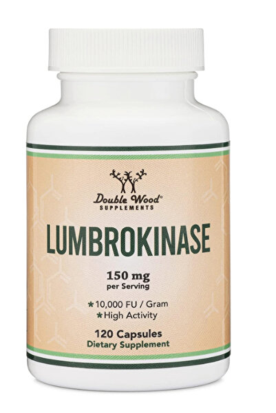 DOUBLE WOOD Lumbrokinase 150 mg 120 Kapsül – Yüksek Aktivite Enzim Desteği