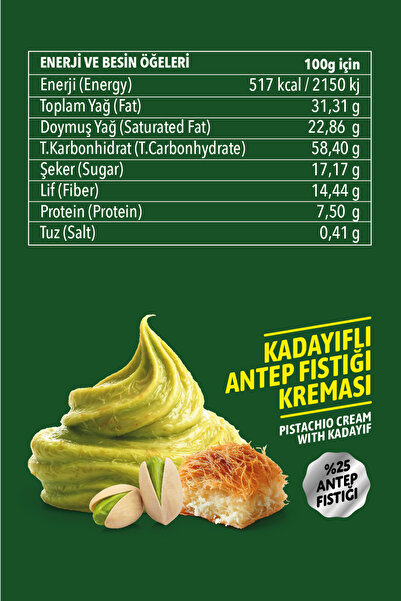 FRİGGY Kadayıflı Antep Fıstığı Kreması %25 Antep Fıstığı 320GR