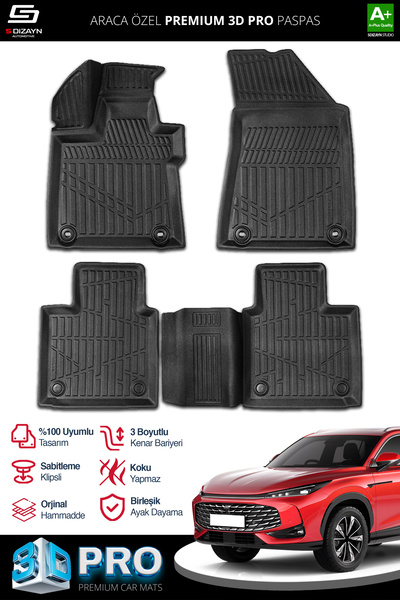 S Dizayn S-Dizayn MG HS Turbo Hybrid 3D Pro Havuzlu Paspas 2024 Üzeri A+ Kalite 3DS-SDZ220