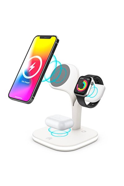 Ally 5in1 Led Işıklı Wireless Kablosuz Şarj Standı - Iphone+iwatch+airpods
