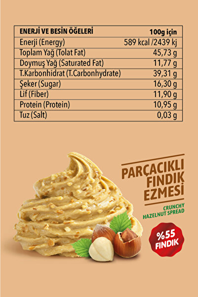 FRİGGY Parçacıklı Fındık Ezmesi %55 Fındık 320GR