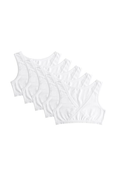 Donella 5-Piece White Lace Cross Bady
