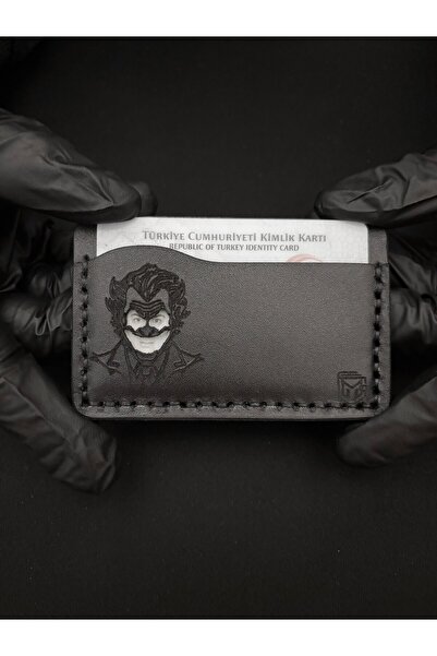 Manerro El Yapımı Hakiki Deri Joker Temalı Cüzdan & Kartlık - Özel Hediyelik