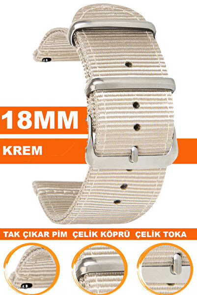 COBRA Huawei Watch Gt4 41mm Kasa  Model Uyumlu 18mm Nato Tekstil Kumaş Saat K...