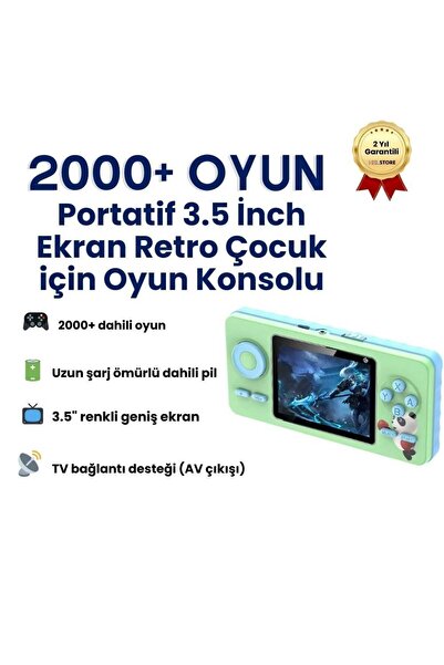 hızlı store S5 Retro Taşınabilir 2000+ Oyun 3.5 İnch Ekran Retro Çocuk Oyun K...