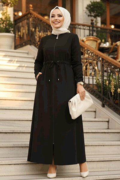 Neva Style Μαύρο Μαντίλι Μασούρι με τσέπες 60125S