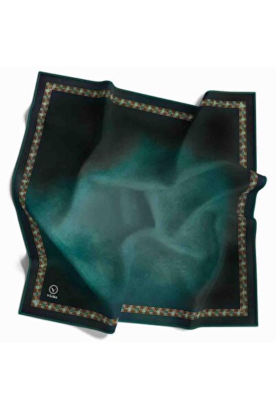 VİOLLA Kristal Bordür Desenli Petrol Yeşili Renkli 90x90 Dikim Şekli : El Dik...