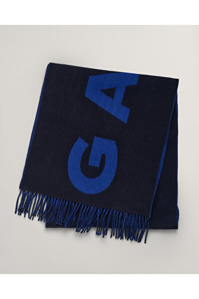 Gant Unisex Lacivert Logolu Atkı