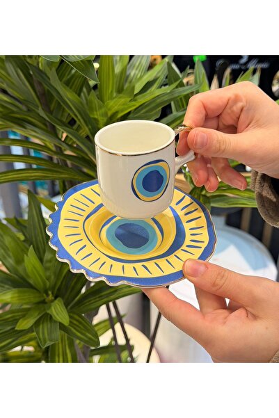 Onedekor مجموعة من 6 فناجين قهوة سولاريس بورسلين