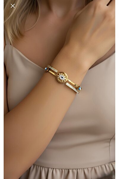 İNN JEWELLERY سوار بمشبك فولاذي مع شكل عين مضاد للتشوه (ضمان المستورد لمدة عامين)