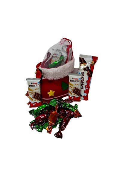 velve Pachet Secret, cu selectie de dulciuri si bomboane de pom,ambalate in cizmulita cu design de Craciun