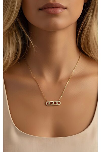 İNN JEWELLERY قلادة نسائية من الفولاذ بتصميم خاص باللون الذهبي لا تتلاشى (ضما...