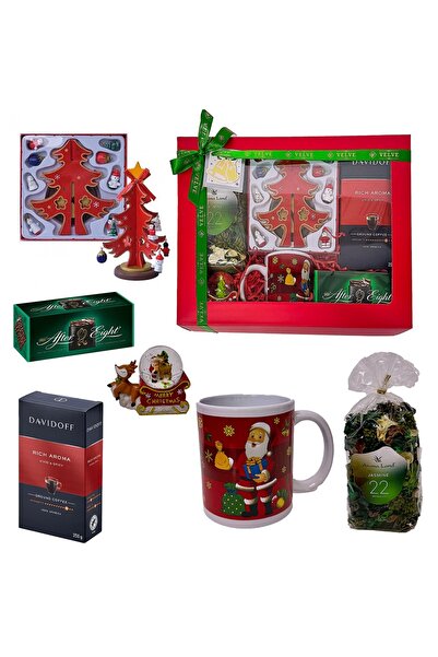 velve Pachet Secret cu brad decorativ din lemn,ornament glob,cana,cafea David...