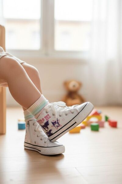 Görkem bebe ayakkabı ve tekstil Pantofi înalți pentru fete Kuromi