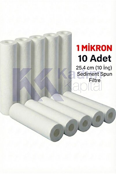 Kadim Kapital 10 Adet 1 Mikron 10 İnç Spun Sediment Filtre - Su Arıtma Cihazı...