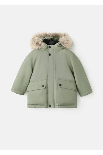 MANGO Baby Kapüşonu suni kürklü anorak