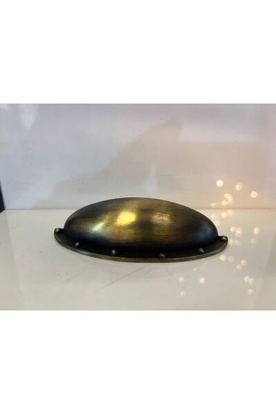 Emaks Dish Metal Handle 64mm Antique Yellow Cabinet Cover Modern Drawer Furniture Tv Unit Nightstand Tas Mussel