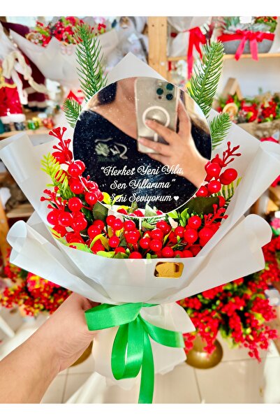 Çiçek Aynalı Kokina Buketi - Sevgiliye Özel Kokina Çiçeği (YAPAY)