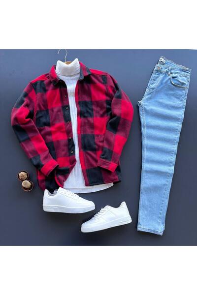 giyimadam16 Fleece Shirt + Slim Fit Pants + Sweater Men