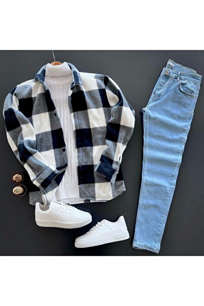 giyimadam16 Fleece Shirt + Slim Fit Pants + Sweater Men