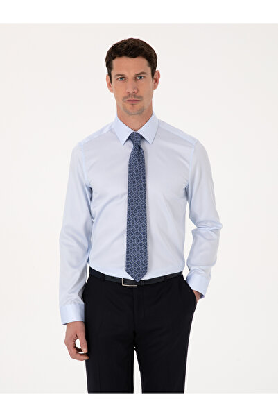 Cacharel Açık Mavi Slim Fit %100 Pamuk Non Iron Kolay Ütülenebilir Klasik Gömlek 50314613-VR095