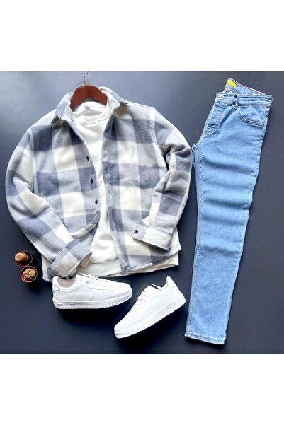 giyimadam16 Fleece Shirt + Slim Fit Pants + Sweater Men