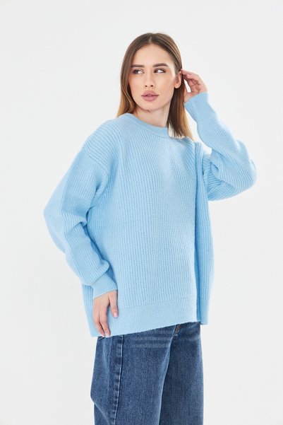 NSRKNİTWEAR Oversize Soft Textured Comfortable Fit Women's Sweater - Crew Neck & Loose Fit