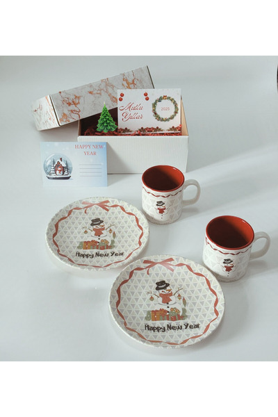 janset home shop Yeni yıl hediye seti,yılbaşı hediyesi kupa tabak