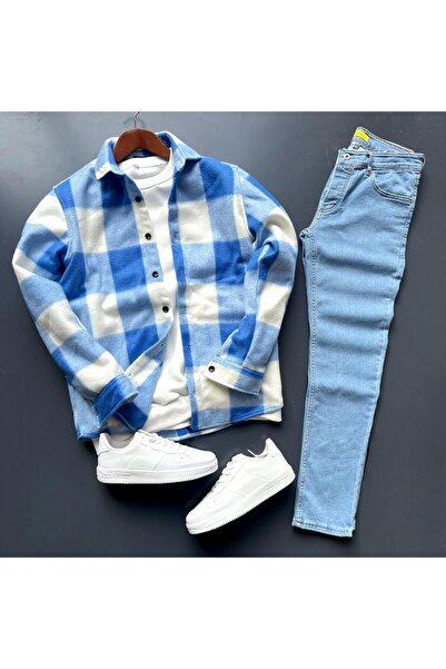 giyimadam16 Fleece Shirt + Slim Fit Pants + Sweater Men