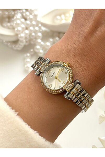 Forsining -Ceshdun-(Gold& Silver) Minimal Case Stone Women's Wrist Watch